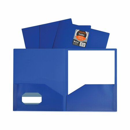 C-LINE PRODUCTS Two-Pocket Heavyweight Poly Portfolio Folder, 11 x 8.5, Blue, 25PK 33955